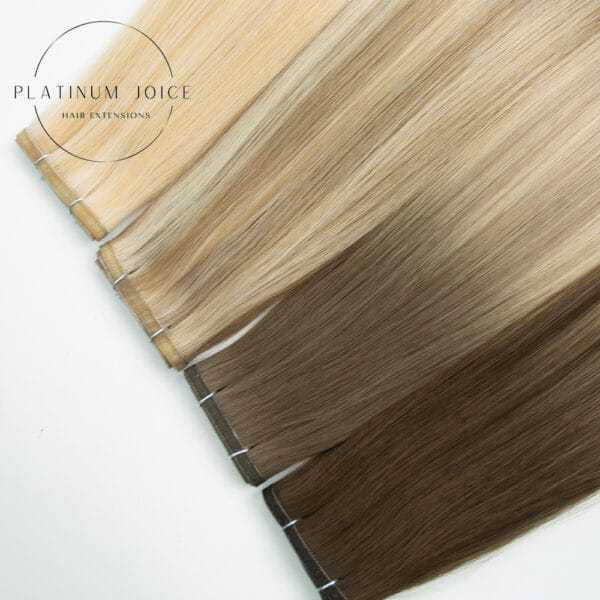 Flat Weft Extensions Premium Hair Piano Color Mix Color Extension