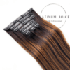 Seamless Clip In Hair Extensions Premium Hair Solid Dark Color Extensions